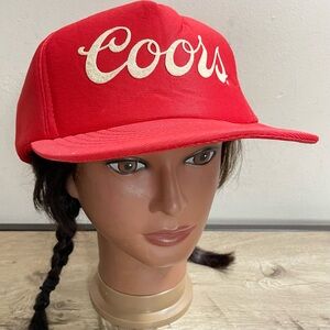 VINTAGE Men's COORS Red Foam SPORTCAP Snap Back BASEBALL Hat CAP